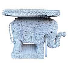 Wicker Elephant Garden Stool For