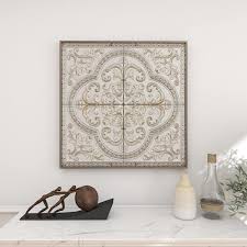 Metal Gray Scroll Wall Decor