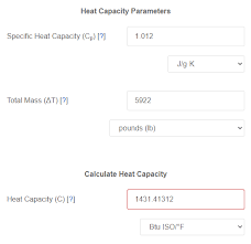 Mass To Heat Capacity Calculator