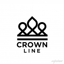 Simple Abstract Black White Crown Logo