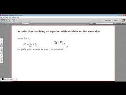 Solving An Equation With Variables