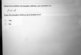 Equation Define Y As A Function Of X