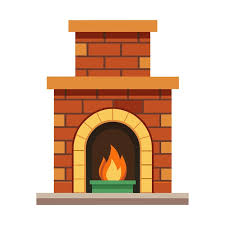 Brick Fireplace Isolated