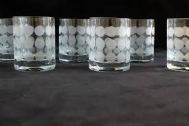 Vintage Glass Drinking Set With Polka