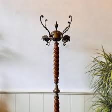 Vintage Standing Coat Rack In Wood Coat