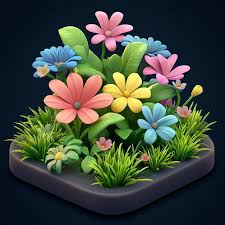 3d Bed Icon Garden Arrangement Of