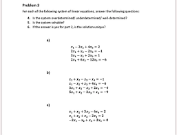 Systems Of Linear Equations Answer