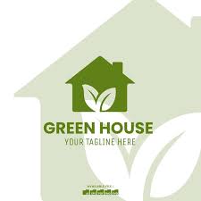 Simple Green House Logo Template For