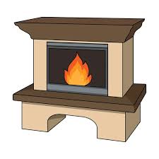 Fireplace Sketch Ilration Vector