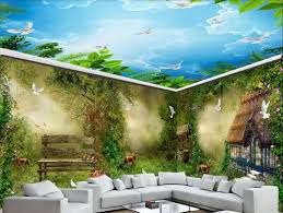 Indoor Silk Fabric Wallpaper Forest