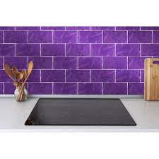 Gia Purple Sparkle 7 5cm X 15cm Glass Tile