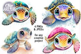 Baby Turtles Wall Art Images Bundle