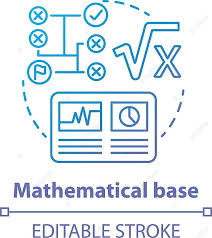 Blue Math Concept Icon With Numbers And