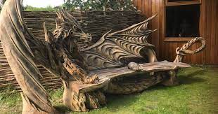 This Incredible Dragon Bench Was Carved