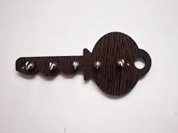 Modern Key Shape Wooden Key Holder
