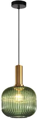 Modern Green Striped Glass Pendant Light