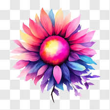 Vibrant Flower Icon Or Wallpaper Png