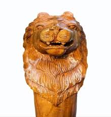 0 5 Ft Wooden Lion Head Statue For