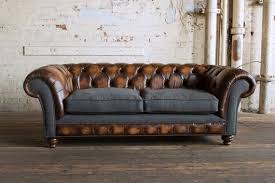 Leather Chesterfield Sofa Grey