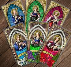 Charity Stained Glass Holy Card Gift
