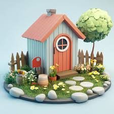 3d Garden Shed Icon Outdoor Storage For
