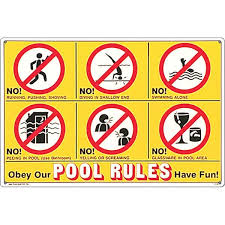 Poolmaster 41357 Icon Pool Rules Sign For Residential Pools