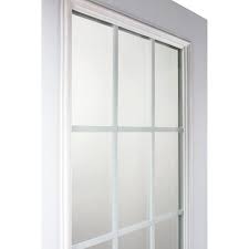 National Door Company Z001606l Fiberglass Smooth Primed Left Hand Inswing Center Hinged Patio Clear Glass White Internal Grilles 71 X 81 75