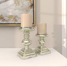 The Traditional Set Of 2 Glass Candle Holder