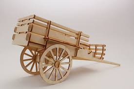 Wagon Wooden Horse Cart Wood Cart 3d