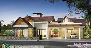Single Floor House In Sloped Roof Style