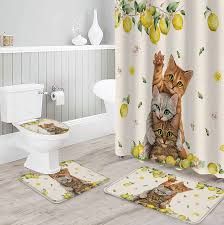 Vintage Burlap Cats Shower Curtain