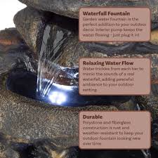 Led Outdoor Water Fountain With Stone