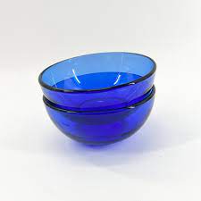 2 Cobalt Bowls Glass Bowls Beautiful