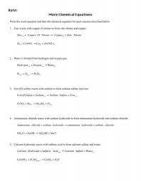 More Chemical Equations Delsea