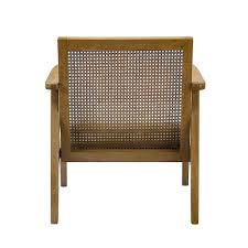 Ivory Polites Wood Armchair With Rattan
