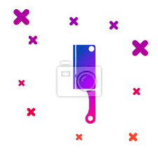 Color Meat Chopper Icon Isolated On