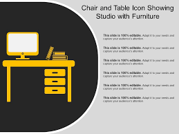 Chair And Table Icon Showing Studio