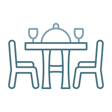 Dining Table Line Two Color Icon