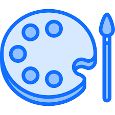 Paint Brush Coloring Blue Icon