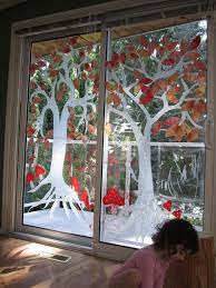 Autumn Tree Window Painting Painting