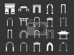 Arch Icon Set Vector White Isolated On