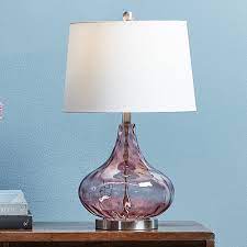 Pink Tear Drop Glass Table Lamp