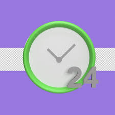 24 Hours Clock 3d Icon Model Cartoon
