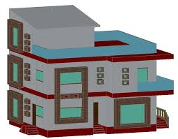 3d House Design Autocad Dwg Drawing
