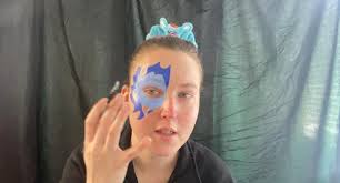 Kids Blue Monster Face Paint Tutorial