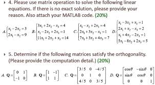 4 Please Use Matrix Operation To Solve