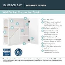 Hampton Bay Designer Series Elgin Assembled 18x36x12 In Wall Kitchen Cabinet With Glass Door In White