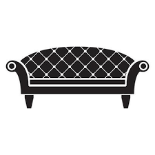 Black Sofa Vector Art Icons And