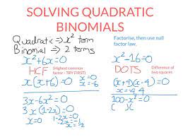 Quadratic Binomial Equations