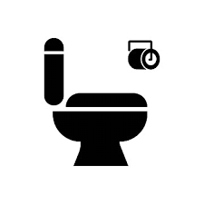 Toilet Icon Bowl Sign Outline Vector